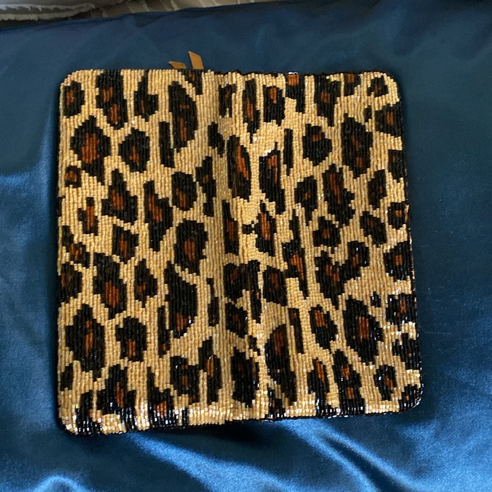 Neiman Marcus beaded leopard print clutch - Picture 6 of 6
